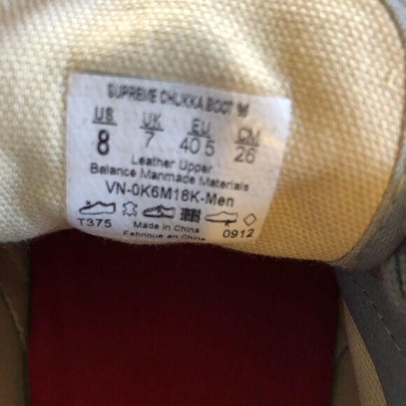 VANS Grey/Snake Supreme Chukka Boot 95 Sz 8 Men’s - Picture 8 of 8